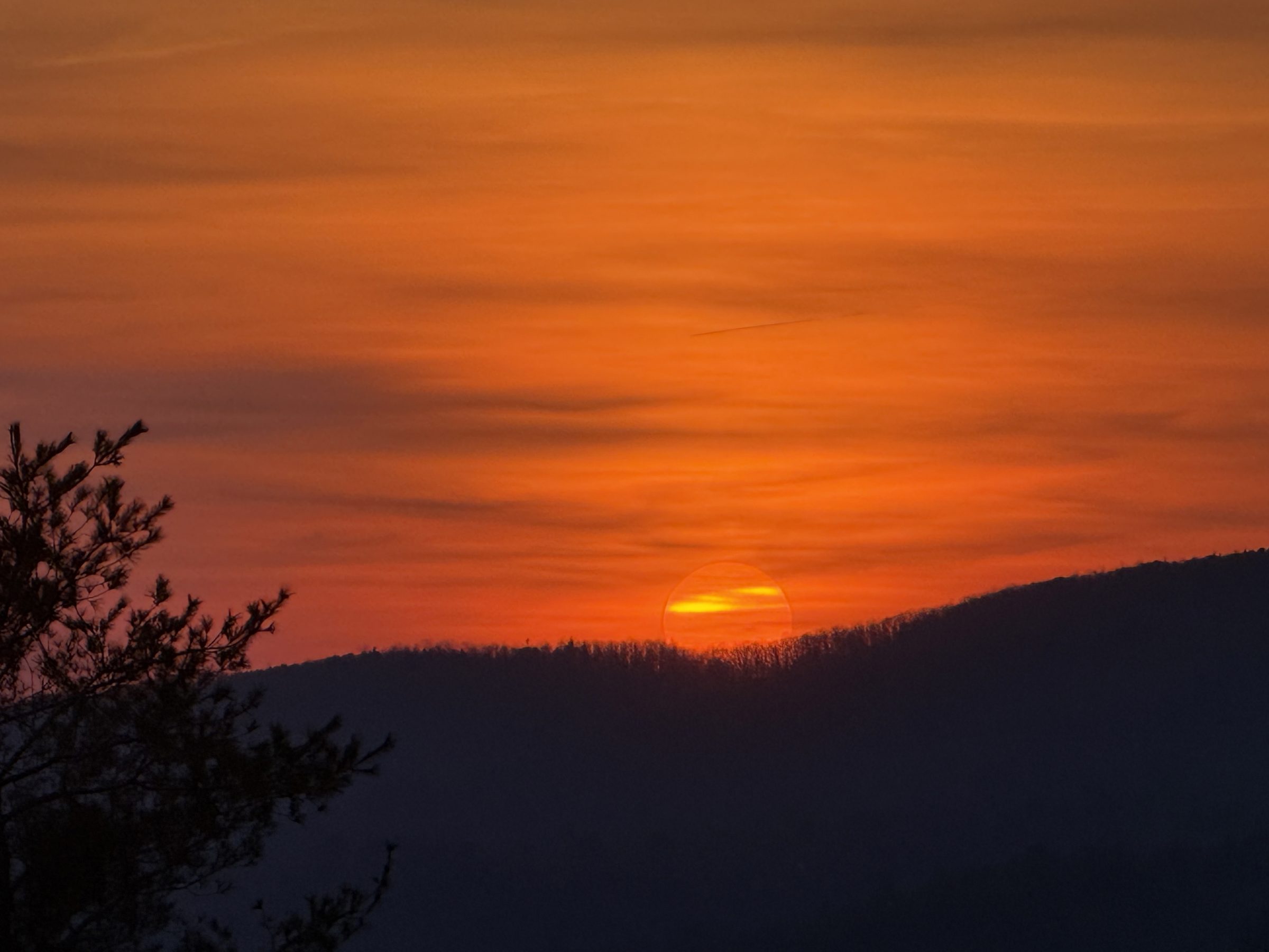 Fiery sunset over the Blue Ridge