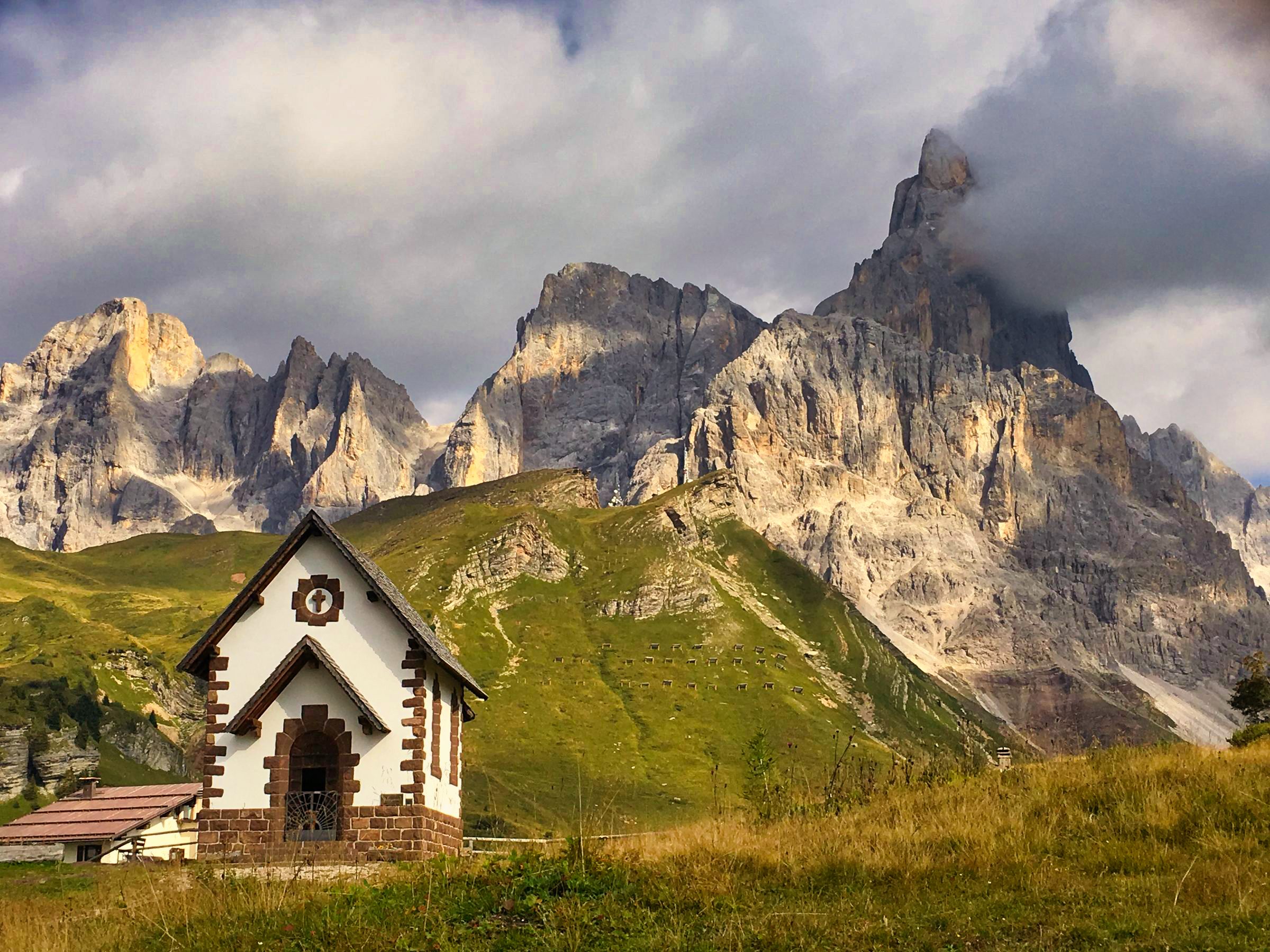 Chapel beneath the Dolomites