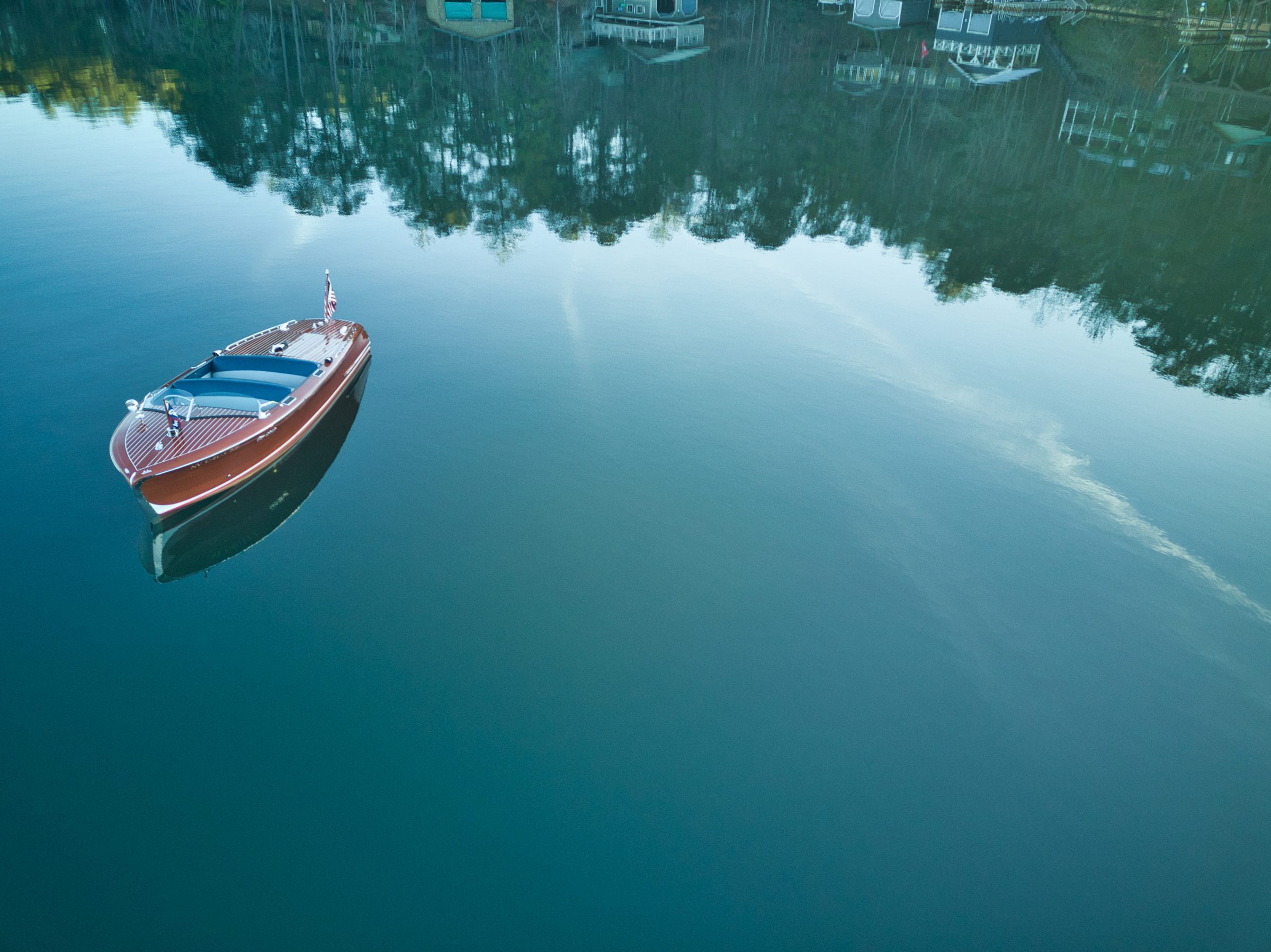 Gar Wood with dock reflections