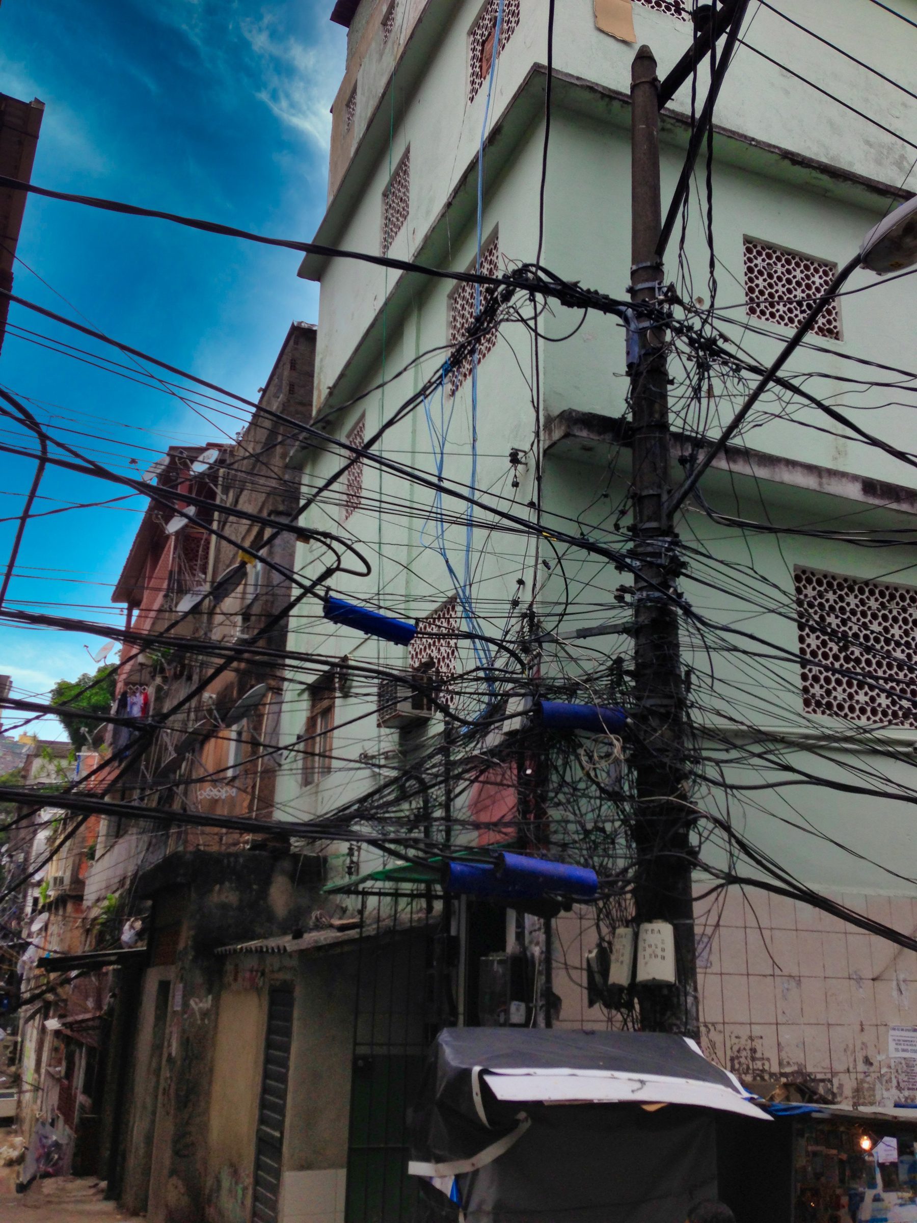 Tangled power lines, Brazil