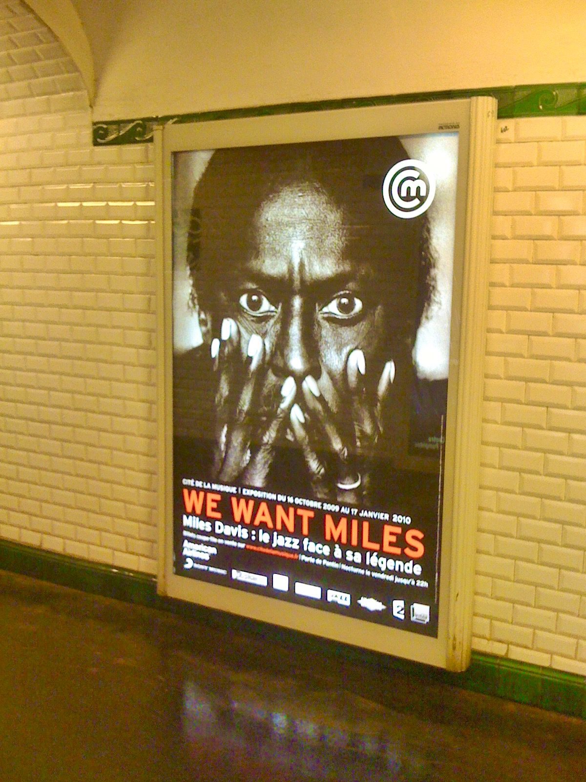 We Want Miles — Davis poster in the Paris Métro